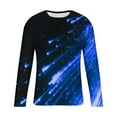 thumbnail image 2 of ZCFZJW 3D Falling Stars Print Long Sleeve Graphic T-Shirts for Men Big and Tall Regular Fit Casual Round Neck Pullover Sweatshirts Trendy Athletic Workout Tees Tops Blue XXXL, 2 of 5