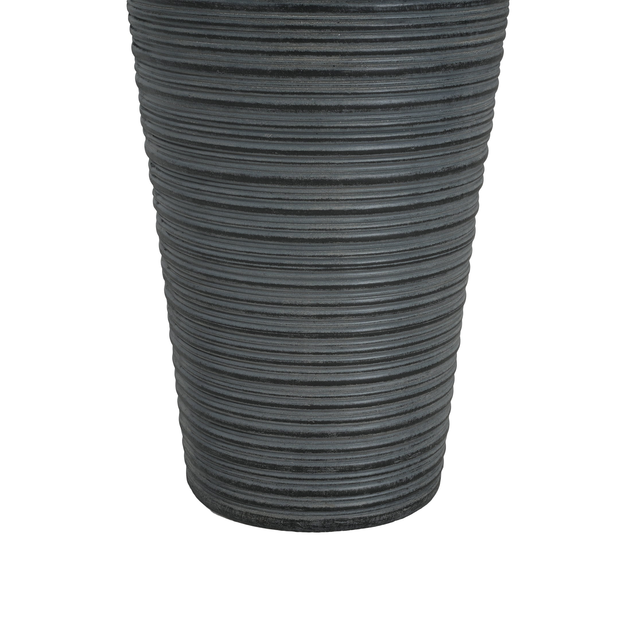 Christopher Knight Home 31.5" Tall Striped Concrete Column Fountain with LED Light, Shadow Ambiance Maker, Gray