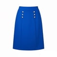 thumbnail image 5 of Pounoo Women's Skirts High Waist Double Breasted A Line Midi Skirt Casual Office Wear Lightweight Breathable Loose Fit Work Skirts Gift, 5 of 6
