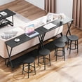 thumbnail image 3 of Kojooin Table Console de Style Industriel Farmhouse, Longue Table Étroite à 2 Niveaux pour Entrée avec Tablette de Rangement, 3 of 8