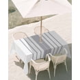 thumbnail image 3 of 60x102 Inch Outdoor Tablecloth with Umbrella Hole Zipper Rectangle Grey Vertical Striped Rectangular Tablecloths Outside Waterproof White Modern Simple Geometric Patio Table Cover for Picnic Party, 3 of 8