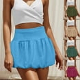 thumbnail image 5 of Dvprdro Women Mini Skirt Summer Fashion High Waist Puffy Short Skirt Casual Ruffle Flared A-Line Beach Skirt Army Green Sizes S, 5 of 5