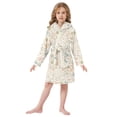 thumbnail image 6 of FORMRS Niños Bathrobe Unisex Hooded Robe Soft Plush Pajamas Sleepwear, Size 4-6T, Forest Pastel, 6 of 7