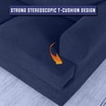 thumbnail image 2 of Stretch T-Cushion Cover with 3 Individual T-Cushion Covers (Sofa, Navy), 2 of 6