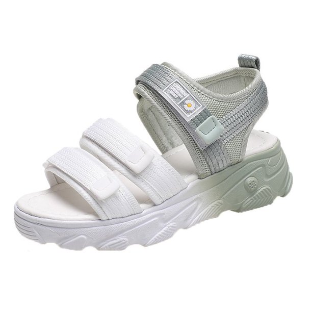 Sandalias de verano 2023, sandalias informales con plataforma, sandalias informales para mujer de Color sólido, zapatos sencillos y cómodos para senderismo al aire libre, Sandals36 Gao Jinjia LED