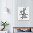 thumbnail image 3 of Wuche Map Wall Art Print - Silhouette Decor Print with Coordinates. Makes a Great Scottish-Themed Gift. Shades of Grey, Black &amp; White. 12x16 in, 3 of 4