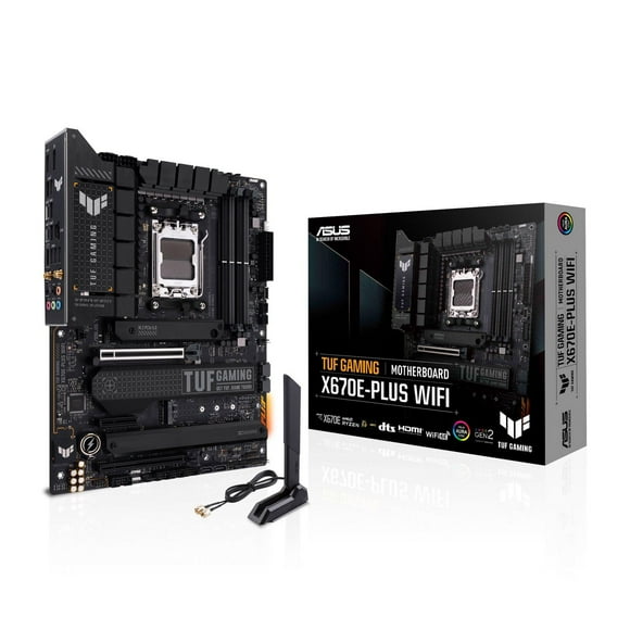 ASUS TUF GAMING X670E-PLUS WIFI 6E Socket AM5 (LGA 1718) Ryzen 7000 ATX Gaming Motherboard (16 Power Stages, PCIe 5.0, DDR5 Memory, Four M.2 Slots, WiFi 6E and 2.5 Gb Ethernet, USB 4 Header, Two-Way A