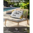 thumbnail image 3 of Honey Bee Outdoor Head Resting Pillows with Insert Spring Flowers Farm Plants Watercolor Bee Gray Plaid 2 Pack Waterproof Lumbar Pillows with Adjustable Strap for Patio Recliner Beach Chair, 12"x20", 3 of 7
