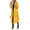 Yellow, variant on Women's Faux Wool Coat Blouse Thin Coats Trench Long Jacket Ladies Slim Long Belt Yellow M