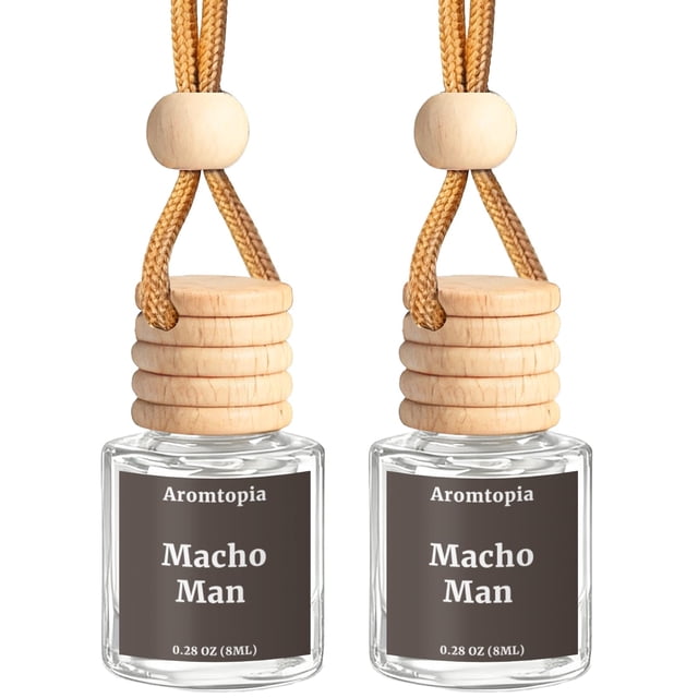 Ambientadores para auto Aromtopia Macho Man amaderado, 2 unidades de 8 ml
