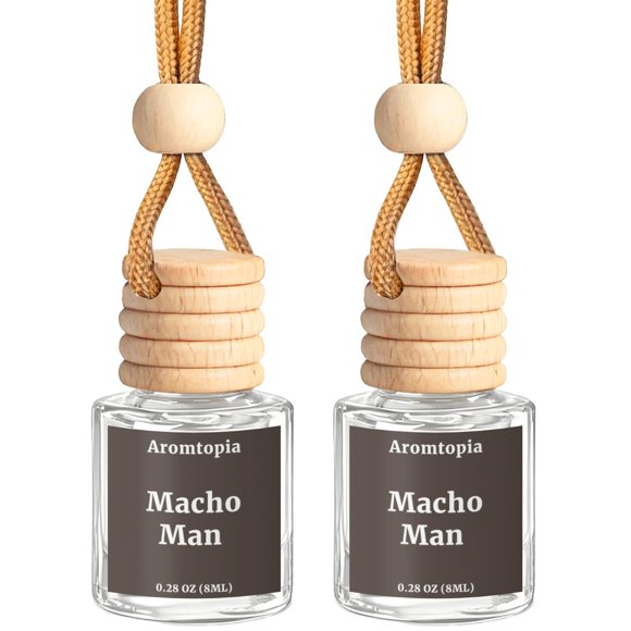 Ambientadores para auto Aromtopia Macho Man amaderado, 2 unidades de 8 ml