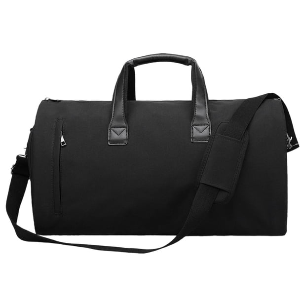 Bolso de viaje portatrajes con correa para el hombro desmontable y funda para carrito Negro