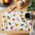 thumbnail image 2 of Cute Butterfly Dragonfly Placemats Set of 4 Farmhouse Botanical Floral Beige Place Mats Indoor Wipeable Table Mats Washable Dining Table Placemats for Kitchen Holiday Party Home Decor 13x19 Inch, 2 of 9