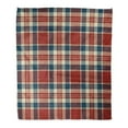 thumbnail image 1 of POGLIP Flannel Throw Blanket Red Tartan Plaid Pattern Printing Blue Check Cross Geometric Kilt Retro 58x80 Inch Lightweight Cozy Plush Fluffy Warm Fuzzy Soft, 1 of 4