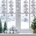 thumbnail image 3 of NWQKYZGH 24PCS Shatterproof Plastic Christmas Baubles Matte Shiny Glitter Hanging Ornament Balls for Indoor Outdoor Xmas Tree Holiday Festival Decor -1.2IN, 3 of 6