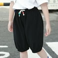 thumbnail image 5 of ZACPNCV Little Boys Elastic Waist Pull On Cotton Shorts for Kids Boys Short Pants Summer Clothes Black 8-9 Years, 5 of 6