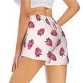 thumbnail image 2 of Uemuo Hand Drawn Strawberry Pattern Women's Athletic Shorts High Waisted Running Shorts with Liner Pockets Gym Elastic Workout Shorts-, 2 of 9