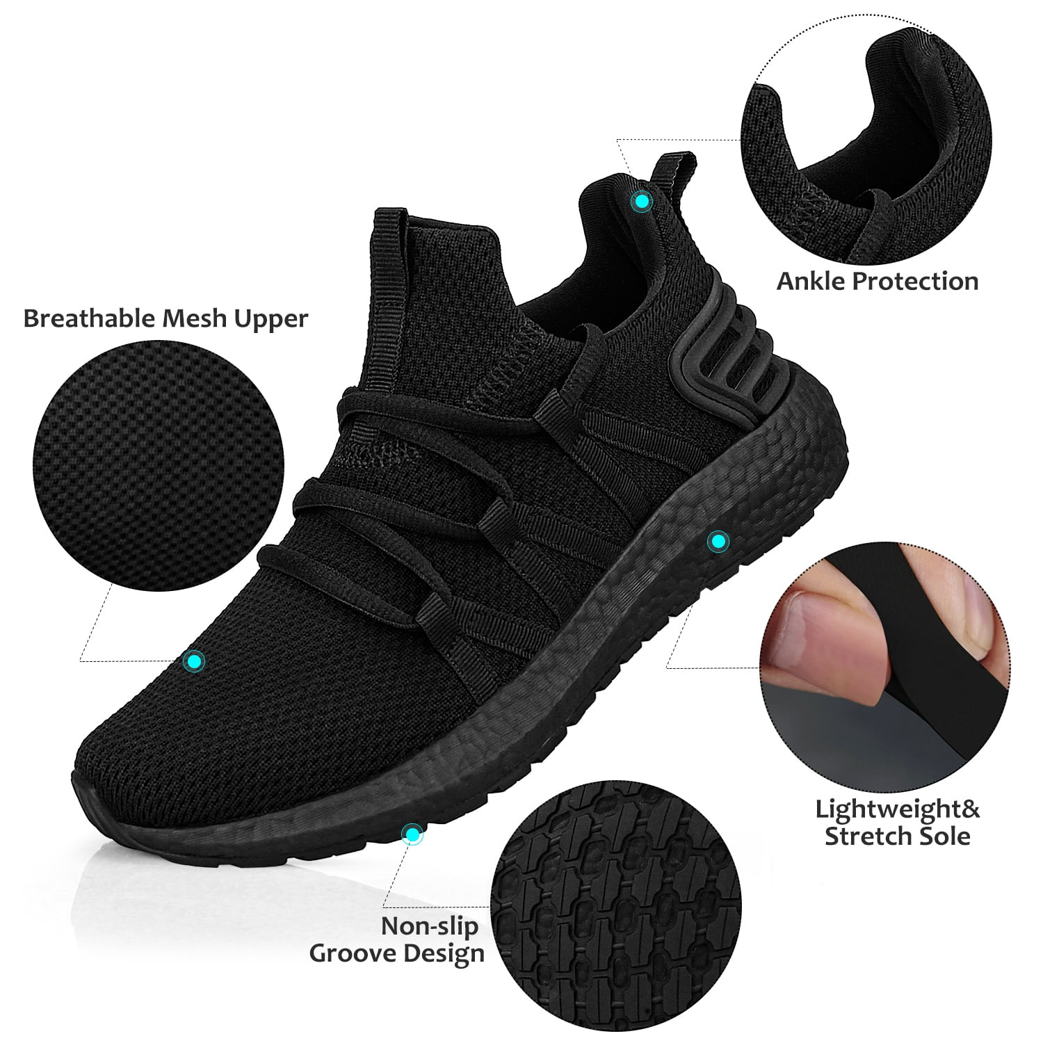 Feethit Women Running Shoes Slip on Comfortable Lightweight Walking Tennis Shoes Non Slip Hiking Work Gym Sneaker