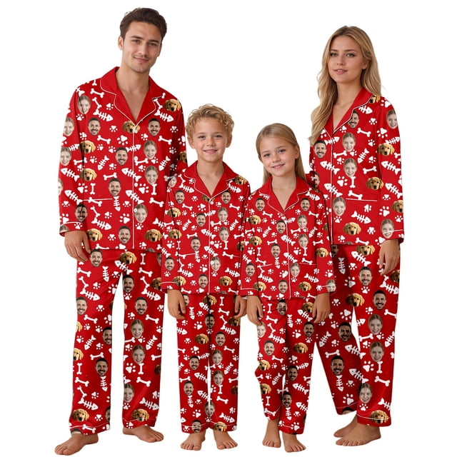 Ensemble de Pyjamas Assortis pour la Famille pour Parents et Enfants – Tenue de Pyjama Douillette pour Se Détendre et des Nuits de Rapprochement Confort Personnalisable pour la Maison
