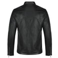 thumbnail image 5 of Cloudstyle Men's Solid Color Zipper Casual Leather Jacket PY08, 5 of 6