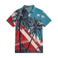 thumbnail image 3 of Men's USA 250th Anniversary Patriotic Firework Stars Polo Shirt American Flag Casual Short Sleeve America 250 Merchandise, 3 of 6