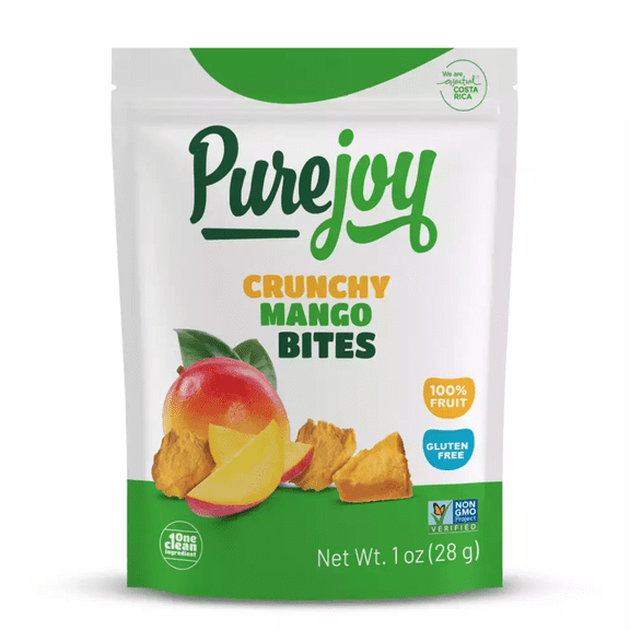 Pure Joy Crunchy Mango Bites, 1 oz, 100% Fruit
