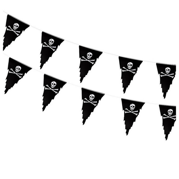 Bandera Pirata Para Exterior Con Calavera Y Navaja Cruzada Para Decoración De Jardín/Fiestas Piratas/Halloween Bandera 20 X 30 Cm 10 Unidades