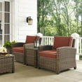 thumbnail image 2 of Crosley Furniture Bradenton 3 Piece Metal Patio Conversation Set in Sangria Red, 2 of 3