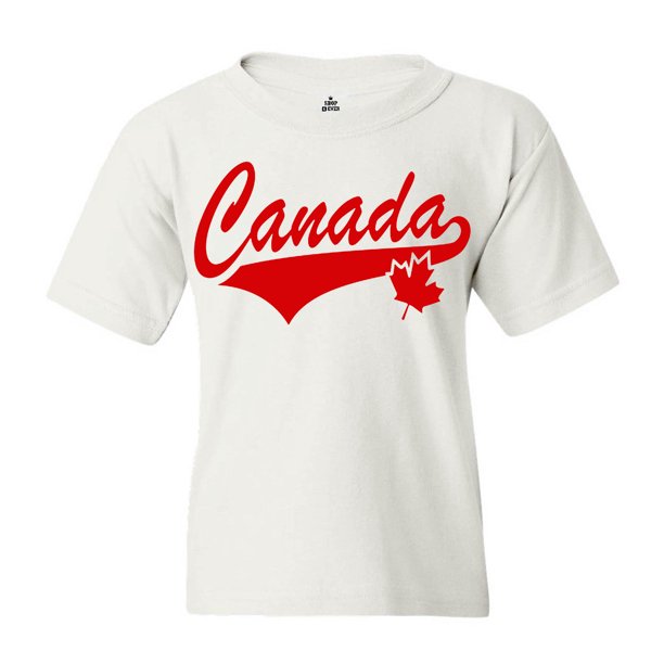 Shop4Ever Shop4Ever Youth Canada Red with Leaf Canadian Flag Graphic