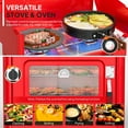 thumbnail image 3 of VINGLI  2-in-1 Portable Camping Stove & Propane Oven with Piezo Igniter, 2 Burner Stove & Outdoor Oven with Adjustable Fire, Thermometer, Wind Panel & Regulator for Traveling, Tailgating (Red), 3 of 8