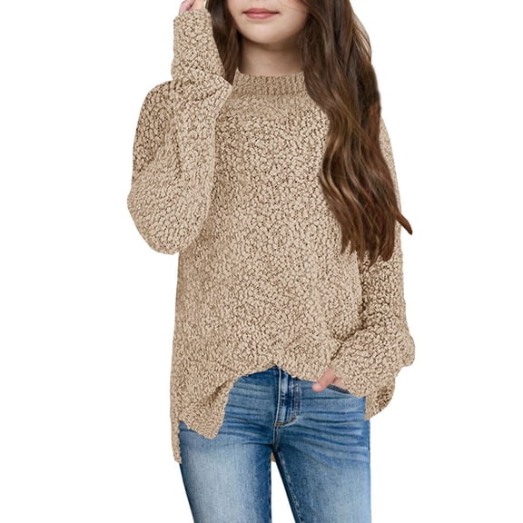 Children Winter Solid Color Sweater Knit Pullover