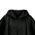 thumbnail image 4 of UTSJKR Mens Full‑Length Hooded Robe Cloak with Wide Bell Sleeves and Front Zipper for Wizard Sorcerer Halloween Party Stage Cosplay Outfit Black S, 4 of 6