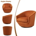 thumbnail image 3 of UIXE Swivel Barrel Accent Chair Set of 2 Modern Round Velvet Fabric Arm Chair for Living Room Comfy Club Reading Chairs, Orange, 3 of 6