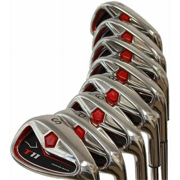 T11 Power Back XL Big & Tall ( 2" Over Men's Standard Length) Iron Set 4-SW Golf Clubs Right Handed Stiff Flex Steel Shafts with Jumbo Black Pro Velvet Grip