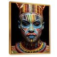 thumbnail image 2 of Designart "Blue Mursi Pride Portrait II" People Framed Wall Art - Global Blue African Tribal Entryway Framed Wall Art, 2 of 6
