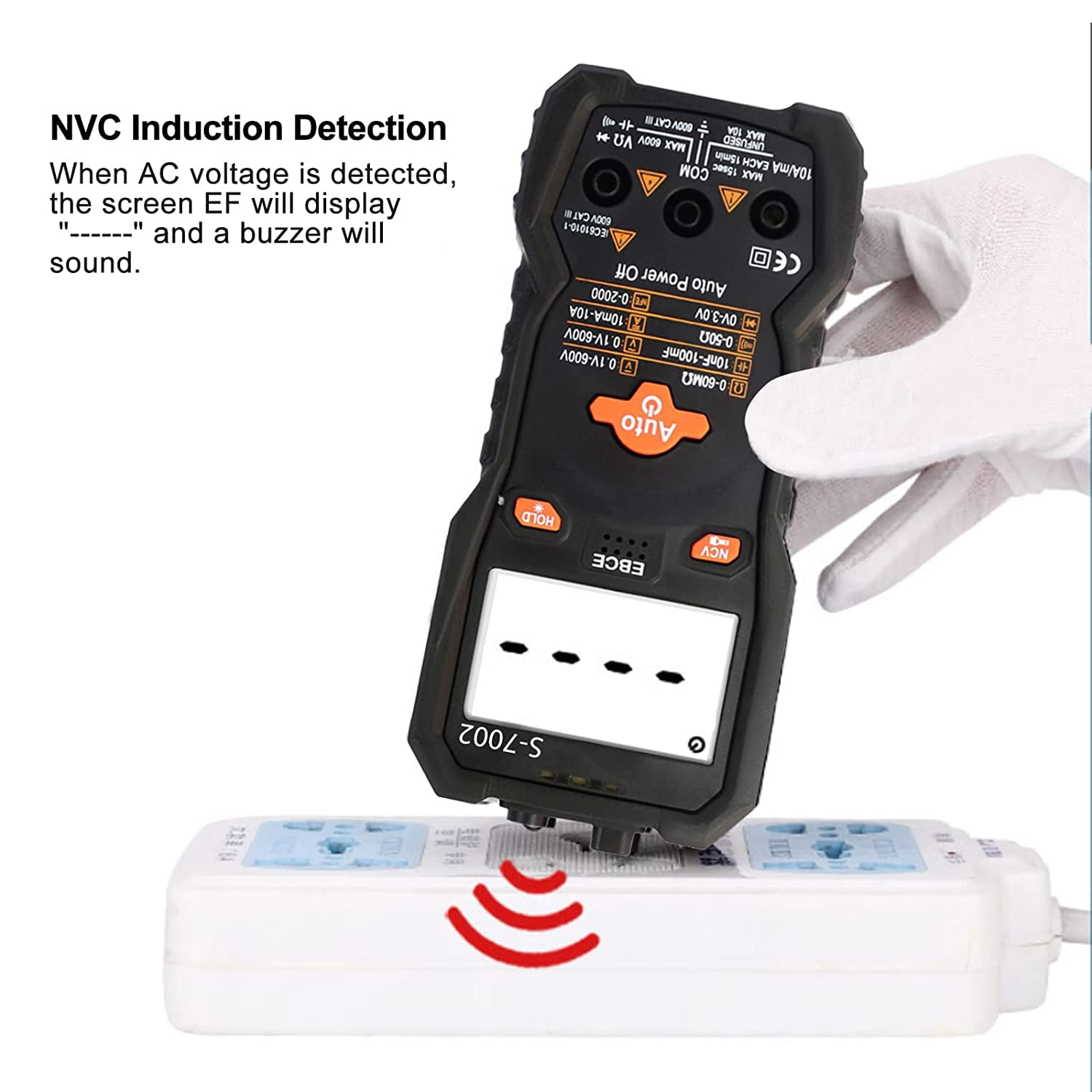 APOLLOLIFT 6000 Counts TRMS Digital Multimeter, Auto-Ranging Ohmmeter Voltage Tester with NCV Function for Measure Voltage Current Resistance Diodes Continuity, Black