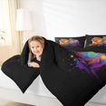 thumbnail image 4 of Manfei Cute Little Birds 7pcs Queen Bedding,Lovely Capybara Bedding Comforter Set Queen,Black,Black Reversible, 4 of 7