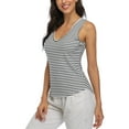 thumbnail image 3 of Women's Ribbed Camisole Workout Tank Top Wide Strap Casual Active Top, 3 of 5