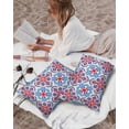 thumbnail image 3 of Outdoor Pillow Covers Throws Boho Ethnic Blue Red Floral,Waterproof Pillow Cases Pack of 2 Abstract Lines Pattern Artwork,Durable Cushion Cover Pillowcase for Patio Balcony Couch Garden, 3 of 7