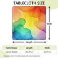 thumbnail image 2 of Colorful Tie Dye Stain Pattern Square Fitted Tablecloth with Elastic Edge,Square Table Cover,Washable Elastic Table Cover for Home Kitchen Party Decor 36"x36", 2 of 6