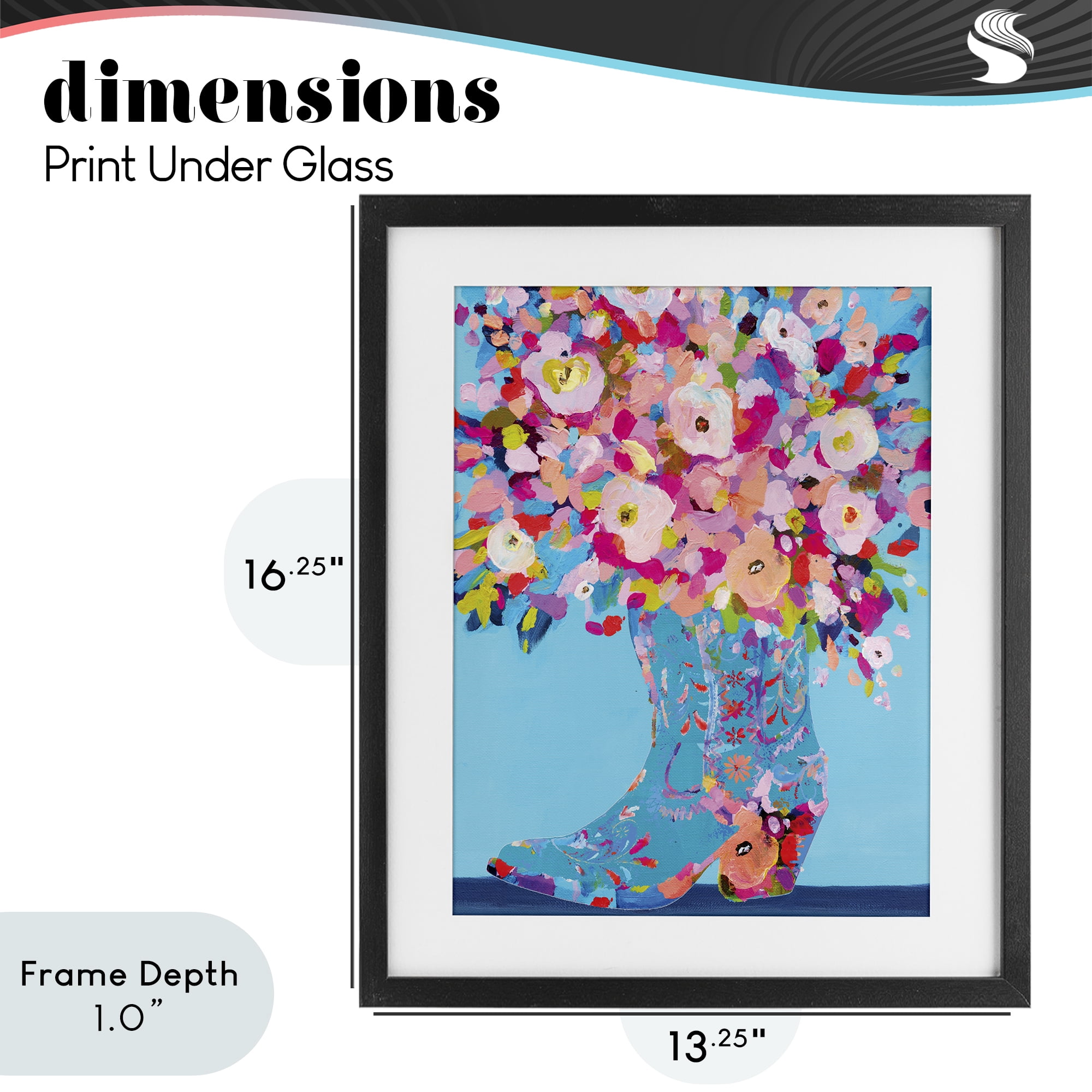 Stupell Industries Cowgirl Dabs of Color Black Framed Print Under Glass, design by Kamdon Kreations