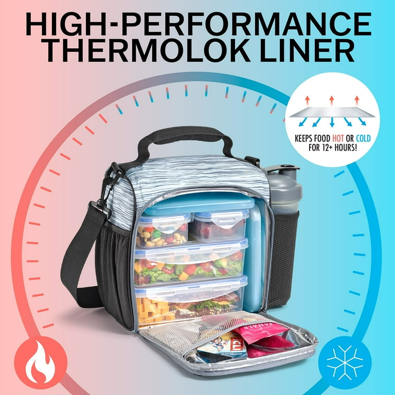 JAXX by Fit+Fresh, 5pc Meal Prep Lunch Bag, for Adults Insulated