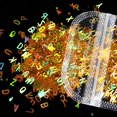 thumbnail image 5 of 5 Colors Alphabet Holographic Laser- Letters Chunky Glitter Epoxy Resin Festival Chunky Letters Mixed Sequins 2g Per, 5 of 5