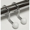 Zenith 98WS White & Chrome Decorative Shower Curtain Hooks 12 Count