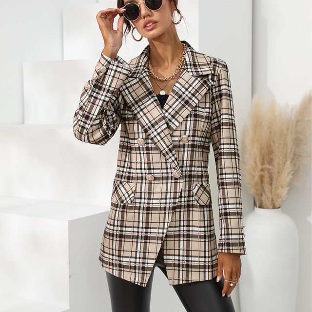 Suit Jacket Stylish Soft Double Breasted Suit Jacket Skin Friendly Casual For Business Trip For Women ANGGREK Ropa