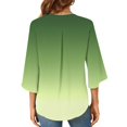 thumbnail image 6 of Tshirt Women Womens Tops 3/4 Tiered Bell Sleeve V Neck Gradient Printed Blouses Work Tunic Shirts, 6 of 6