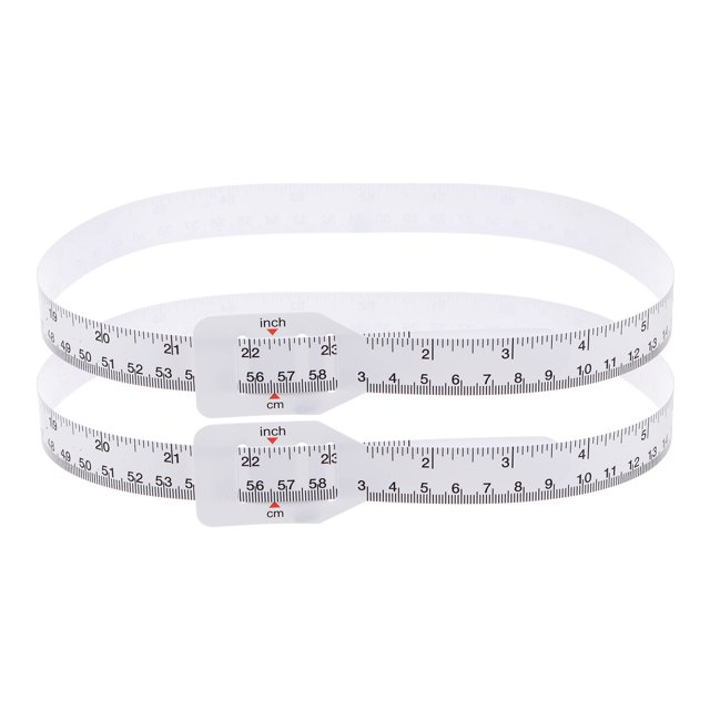 Unique Bargains 2Pcs Head Circumference Tape 24'(60cm) Flat Plastic Measuring Rule Measure for Child Head Circumference, White