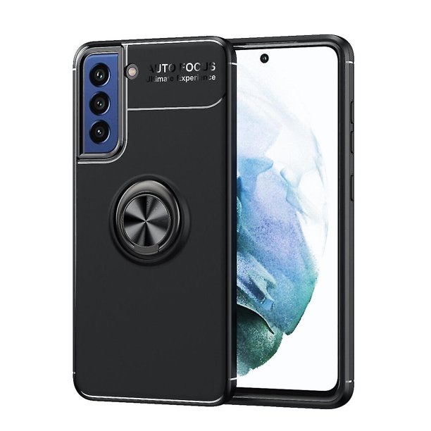Funda de gel suave antigolpes para Samsung S21 Fe - Soporte de anillo metálico, alta calidad, resistente a arañazos, antideslizante, a prueba de polvo, protección total