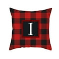 thumbnail image 2 of Christmas Pillow Cover, 18"x18" Initial Last Name Red Buffalo Plaid Christmas Lumbar Throw Pillows Decorative Pillowcases for Indoor Outdoor Xmas Home Decor for Sofa Bed Car Chair, 2 of 3