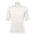 thumbnail image 4 of Bibifish Womens T-Shirts Casual High Collar Short Sleeve Crop Tops Knitted Tight Elastic Trendy Formal Casual Basic T Shirts Tops, 4 of 4